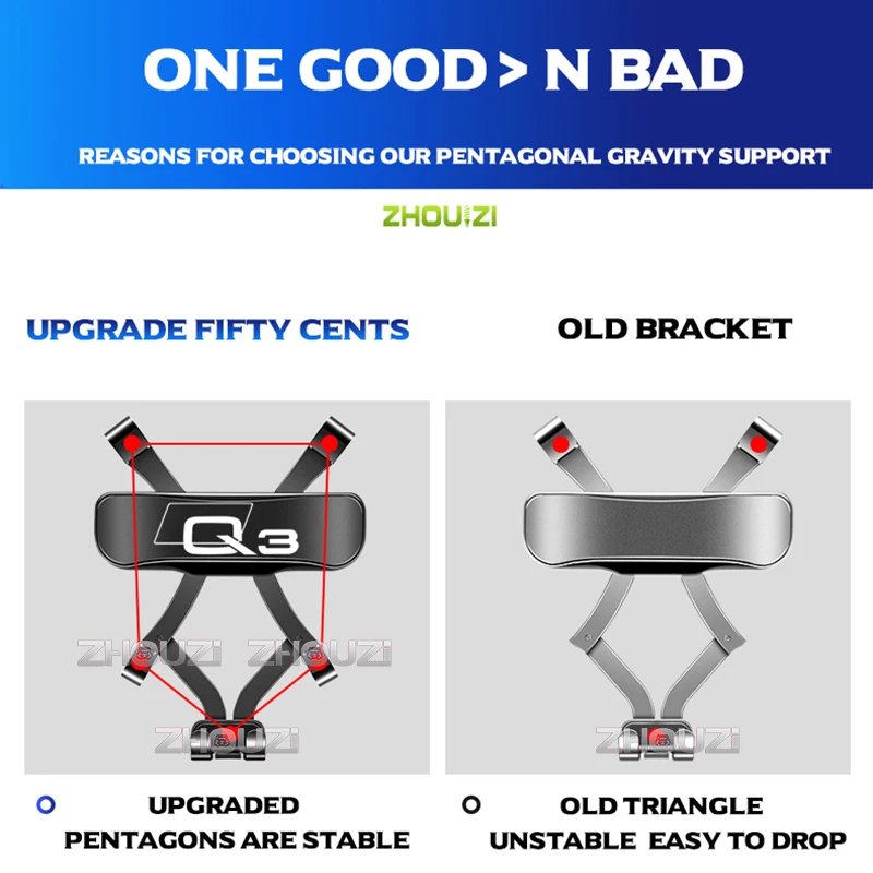 car mobile phone holder air vent outlet clip stand gps gravity navigation bracket for audi q3 8ug 8ub 2013 2018 car accessories free global shipping