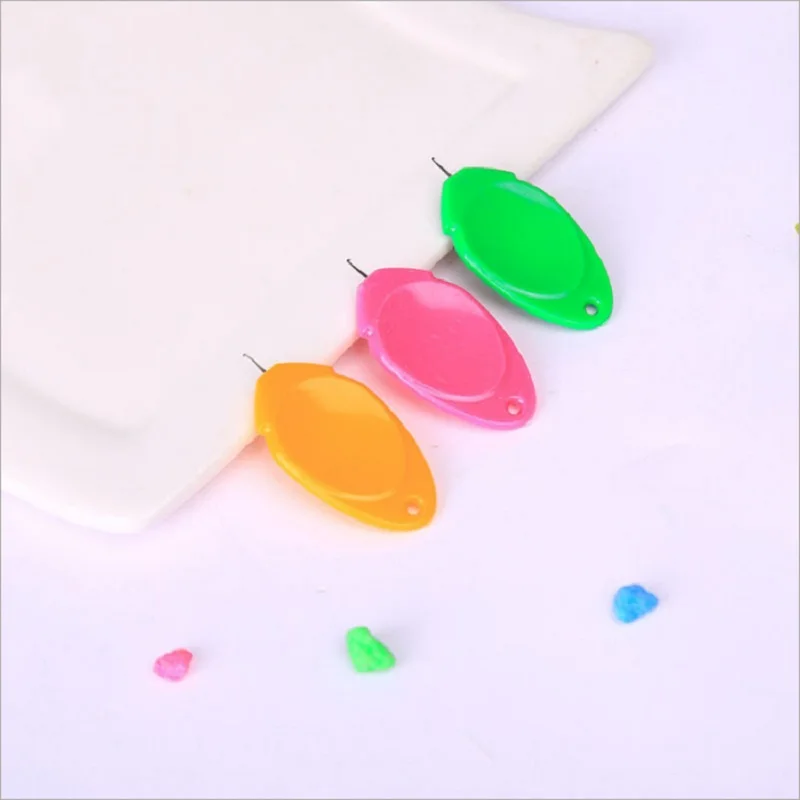 

10/50PCS Plastic Threader Cross Stitch Silver Bow Wire Needles Multicolor Insertion Tools Sewing Machine DIY Craft Accessories