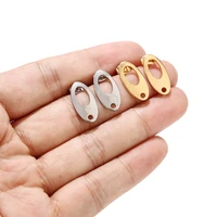 10pcs gold tone stainless steel hollow stud earring posts back set with loop oval earrings components for diy jewelry making