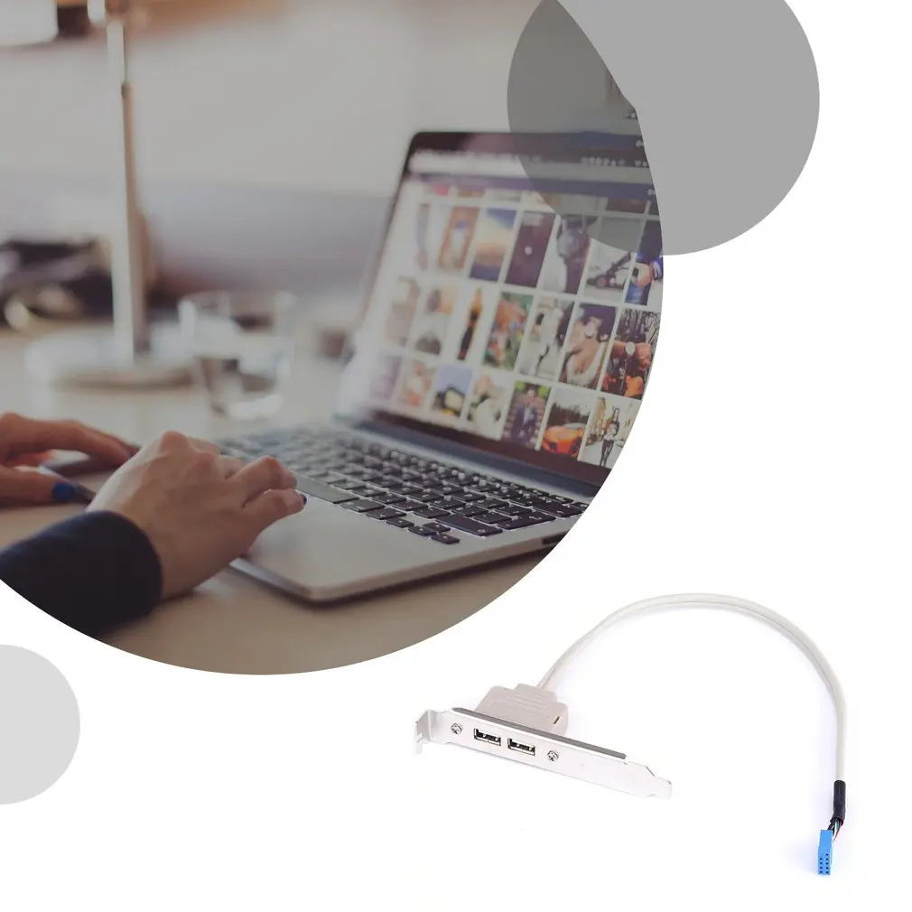 

Header Adapter Hot sale 1Pc 2 Port USB2.0 Rear Panel Expansion Bracket to Motherboard USB