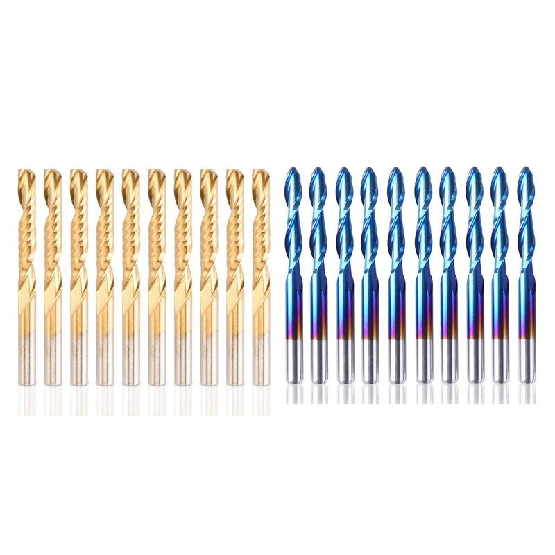 

Набор концевых фрез с голубым покрытием, 10 шт., 3,175 мм