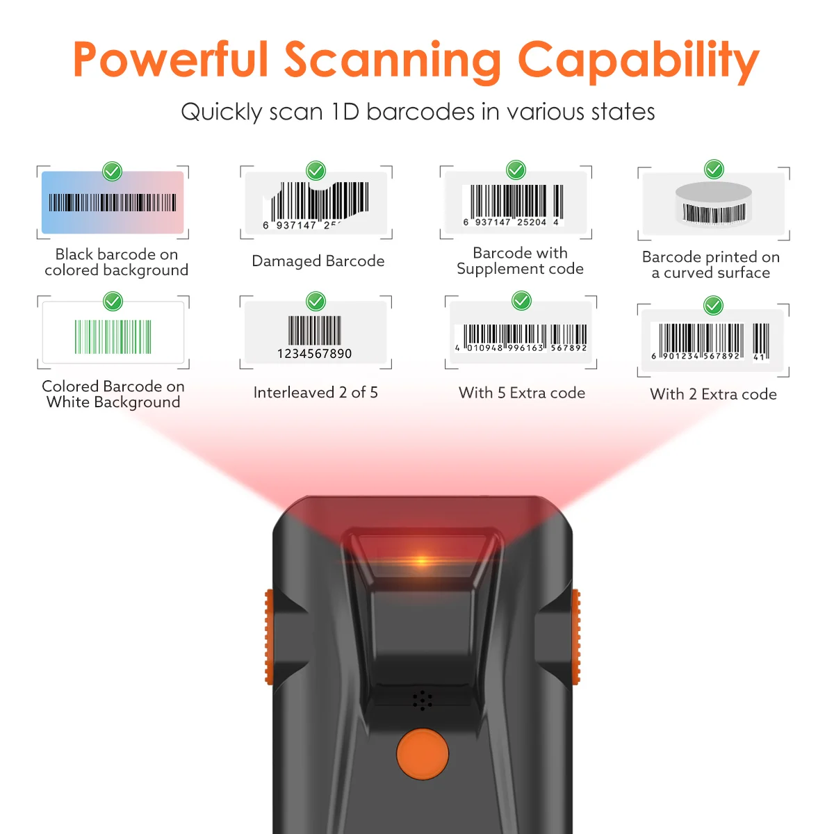 Eyoyo EY-024L 1D Bluetooth Barcode Scanner 3-in-1 & 2.4G Wireless USB Wired Potable Reader Laser | Компьютеры и офис