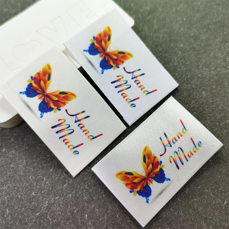 

5000PCS Custom Logo Ribbon Screen Printed Cheap Care Satin Labels for Baby Cloth Cotton Sew Tags Cloth Labels