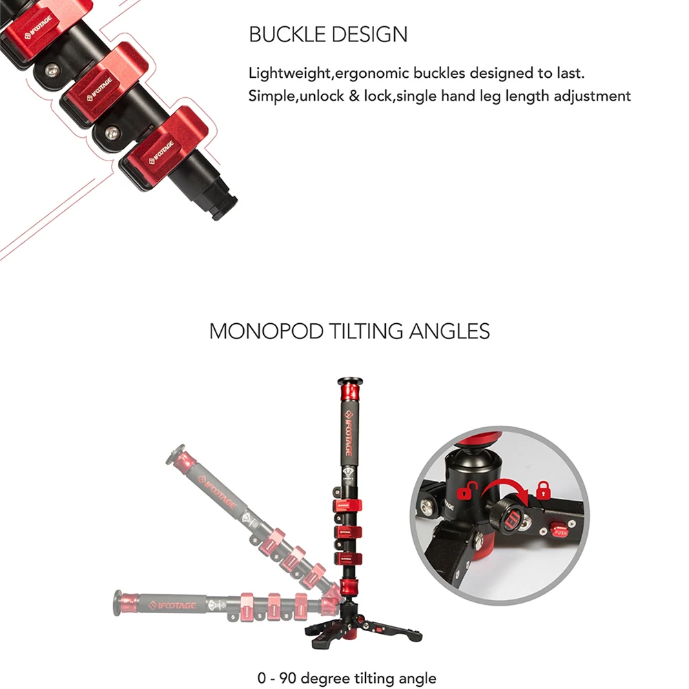 Профессиональный легкий прочный портативный монопод для DSLR-камеры IFOOTAGE COBRA 2 STRIKE