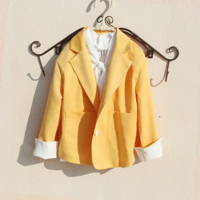 Весенний блейзер для девочек детская одежда куртка из хлопка повседневный