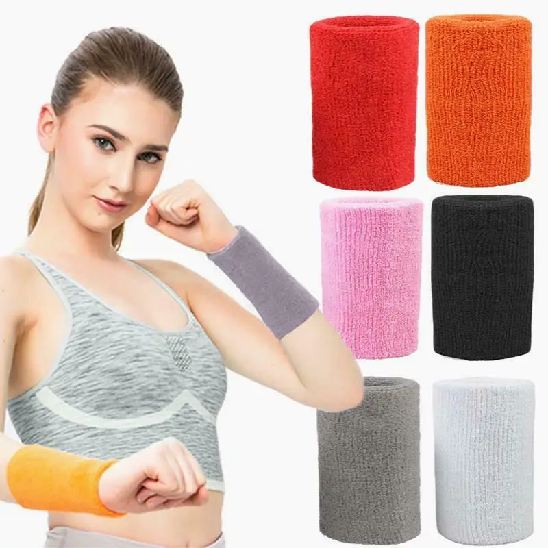 

Terry Cotton Sweatband WristBand Sports Arm Sweat Absorbed Sleeve Wraps Towel Band Bracers Wrist Wrap Arm Cuffs