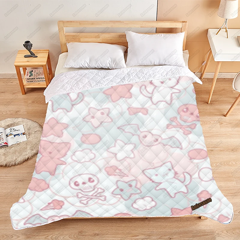 

Print On Demand Summer Quilt kawaii Comforter Kids Adult Quilted Bedspread On The Bed Picnic Quilt Custom Blanket Dorm Quilts