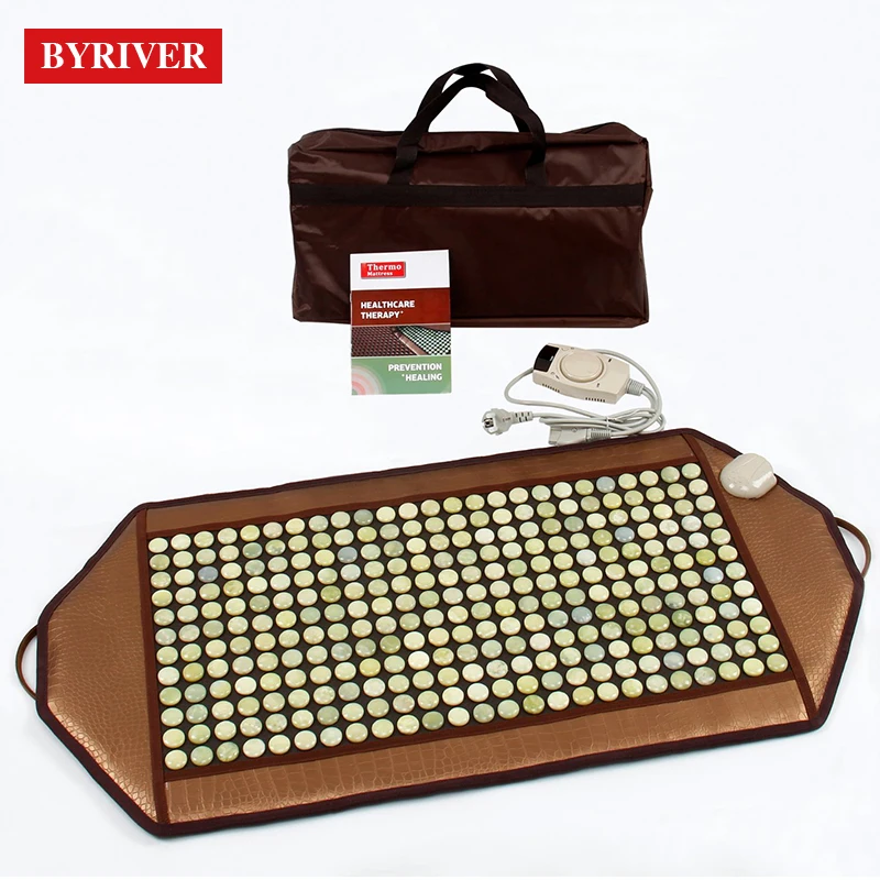 BYRIVER 92*45 см натуральный турмалиновый нагревательный коврик, Корея Дальний инфракрасный луч тепловой матрас, облегчение боли в спине, подарок для папы мамы