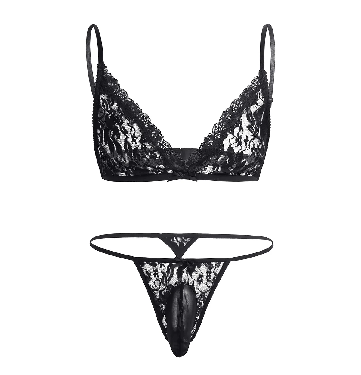 ChicTry Sissy гей мужское нижнее белье бюстгальтер Топ с стринги бандаж Танга Hombre