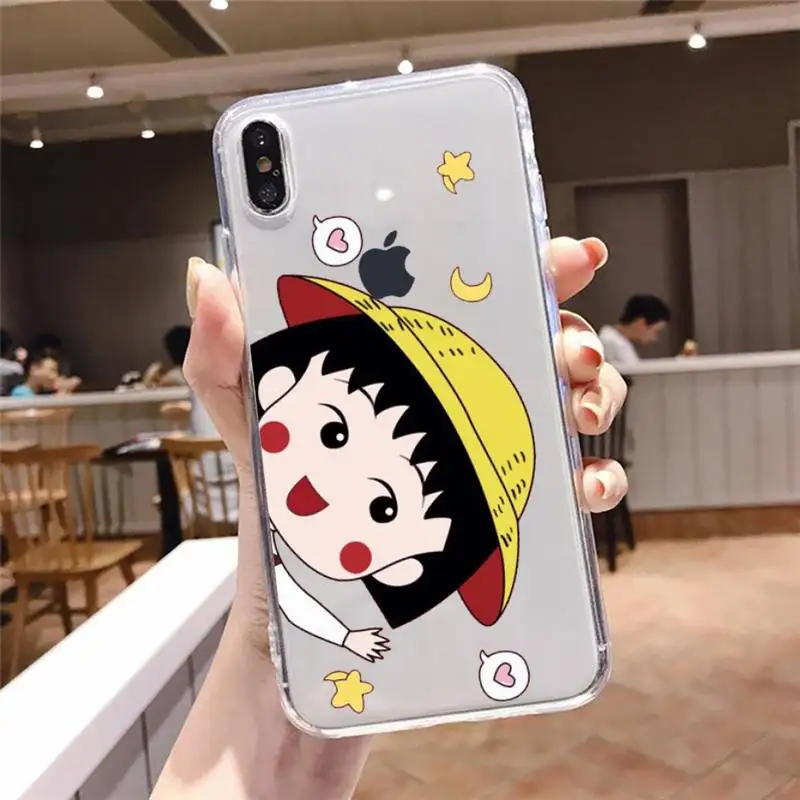 

Chibi Maruko-chan Phone Case Transparent soft For iphone 5 5s 5c se 6 6s 7 8 11 12 plus mini x xs xr pro max