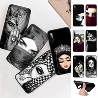muslim islamic gril eyes phone case huawei p9 p10 p20 p30 p40 lite pro p smart 2019 2020 silicone cover