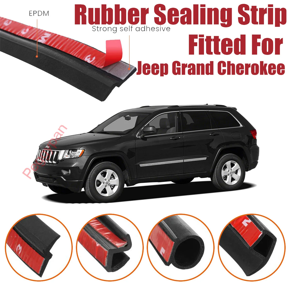 Door Seal Strip Kit Self Adhesive Window Engine Cover Soundproof Rubber Weather Draft Noise Reduction For Jeep Grand Cherokee