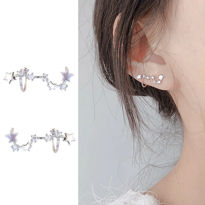 Большой Диппер стерлингового серебра альпинисты деликатные CZ семь звезд