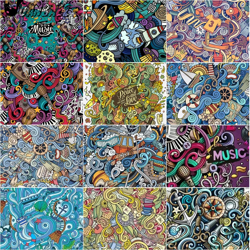

Graffiti Diamond Painting 5D Diy Cartoon Cross Stitch Mosaic Building Picture Sticker Diamond Embroidery Handmade Art Gift