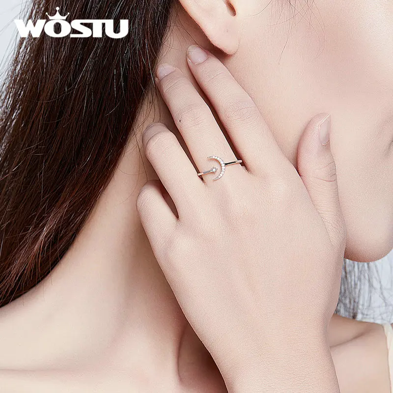 Женское кольцо в виде Луны из серебра 925 пробы |