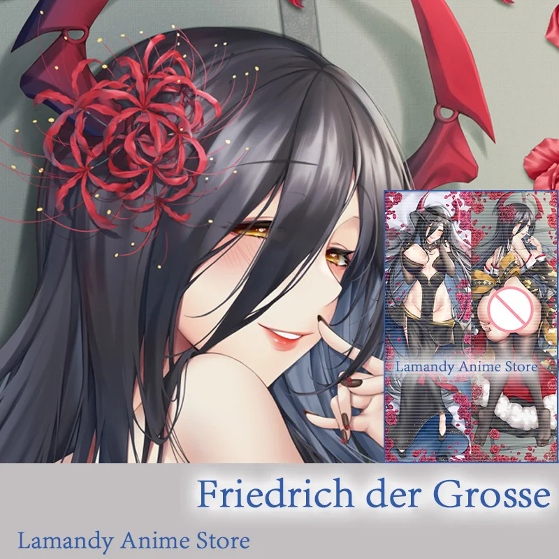 

Двусторонняя наволочка с принтом дакимакура, аниме Фридрих дер Гесс-Азур Лейн, наволочка для тела, в натуральную величину