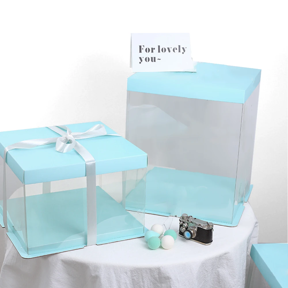 NICEYARD 1Pcs 6/8/10 inch Transparent Square Plastic Cake Packaging Box Organizer DIY Party Wedding Gift Birthday Cupcake | Дом и сад
