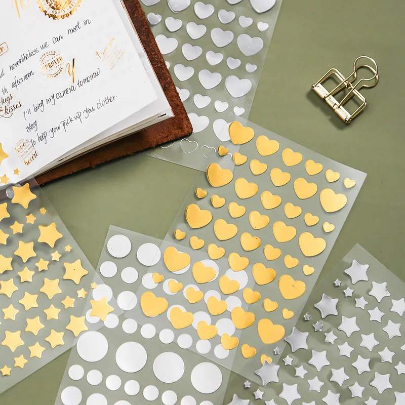 6 шт./партия прозрачная декоративная наклейка с горячей штамповкой креативная