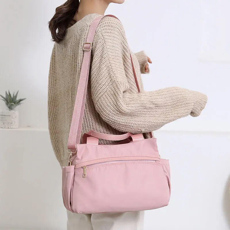 

Nylon Cloth Bag for Women 2021 New Fashion Simple Handbag Textured Waterproof Shoulder Messenger Bag Trendy Bag