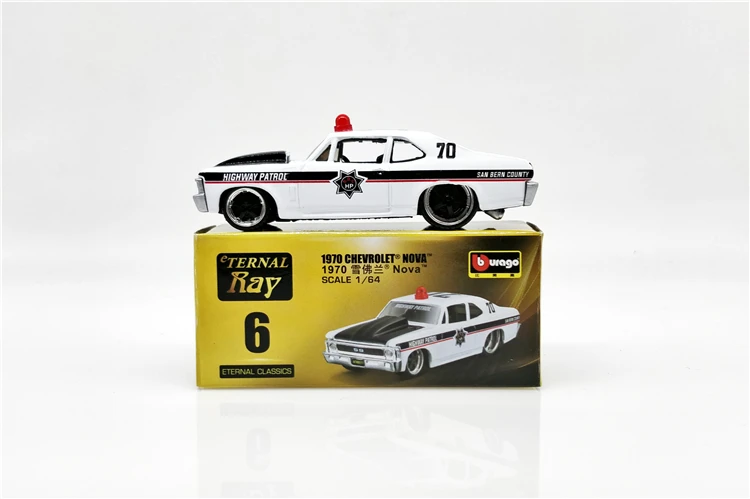 Вечная классика Bburago для Chevrolet Nova 1970 Boy модель автомобиля в масштабе 1:64|Наземный