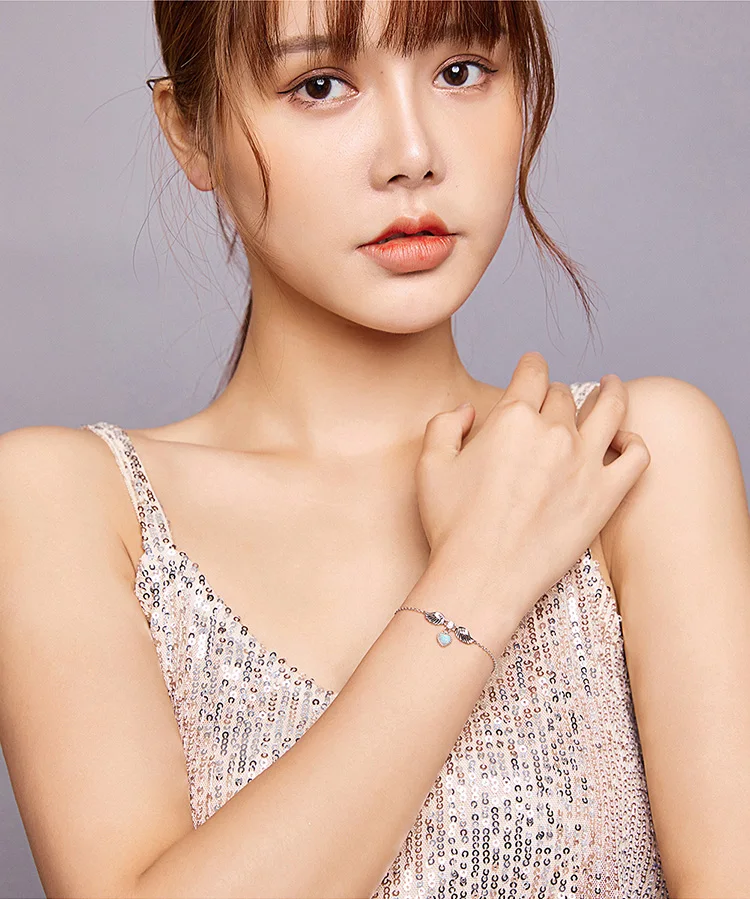 

Authentic Love Wings Link Chain Bracelets for Women 925 Sterling Silver Bracelets with Charms Anniversary Gifts