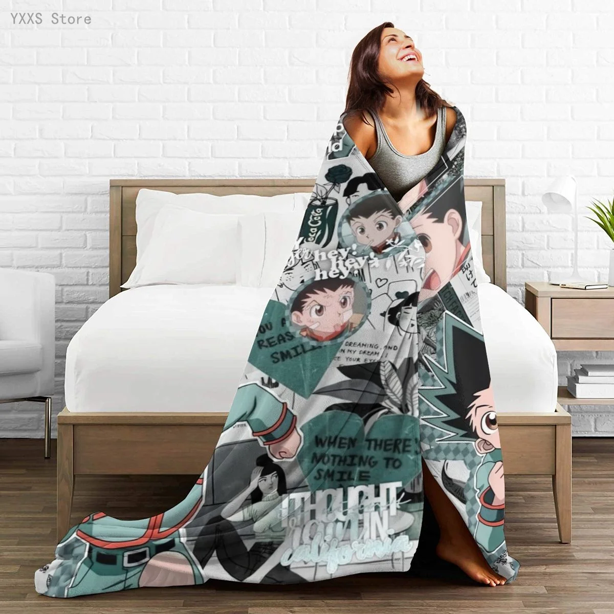 

Hunter x Hunter 3D Cartoon Sherpa Blanket Warm Super Soft Flannel Office Nap Bedspread Sofa Bedding Plush Quilt Plaids 292608325