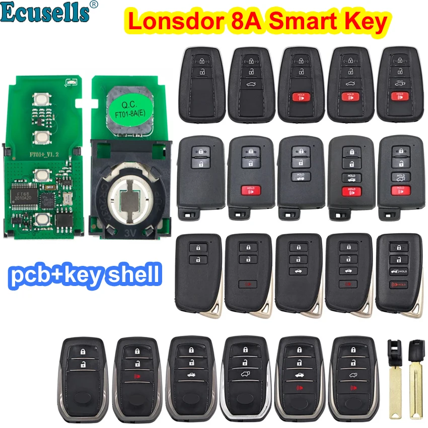 

Lonsdor 8A Smart Key Universal Remote Key for Toyota Lexus for K518 KH100 Key Tool Support Renew and Rewrite 0020 2110 3330 0010