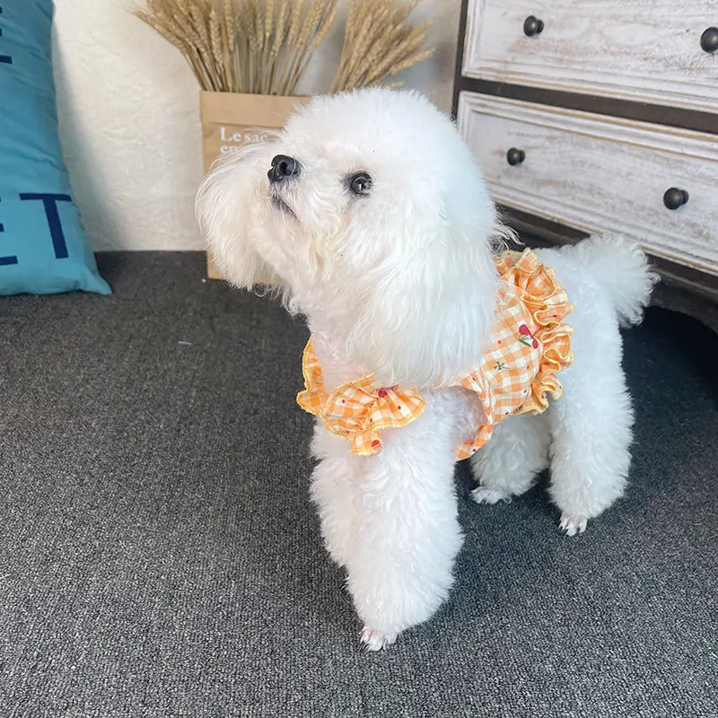 Вишенка клетчатый жилет на лямках Объем груди С изображением милого плюшевого