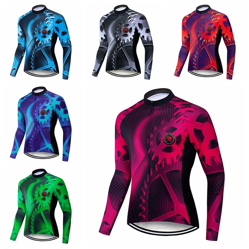 Cycling jersey Men's Bike Pro MTB Shirts long sleeve Team Maillot Ciclismo Tops Bicycle Racing for male Mens sport | Спорт и
