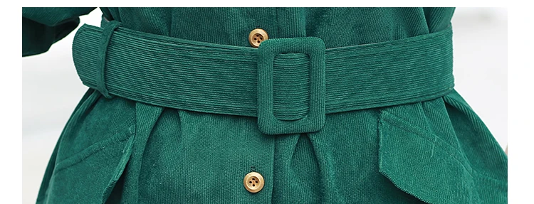 

Long Sleeve Jacket Women Coat Women Turn Down Collar Corduroy Long Jacket Free Belt Jackets For Women 2021 Woman Jacket E111