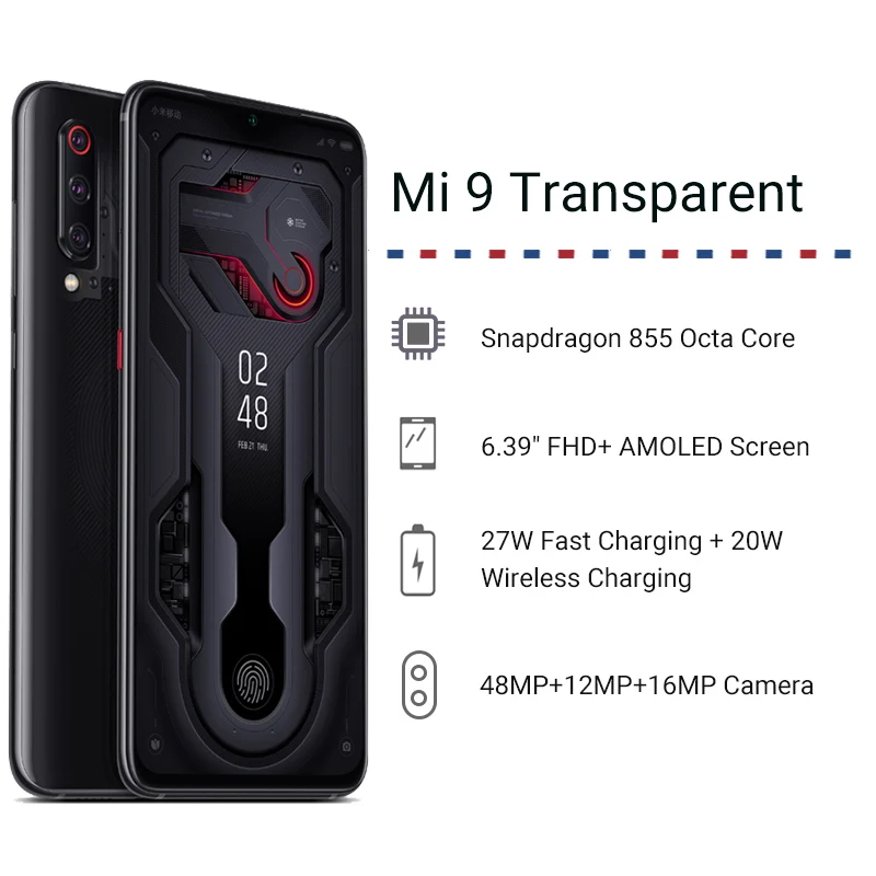 Global Rom Xiaomi mi 9 mi 9 прозрачный 8GB 256GB Смартфон Snapdragon 855 6,3" 48MP Тройная задняя камера Беспроводная зарядка