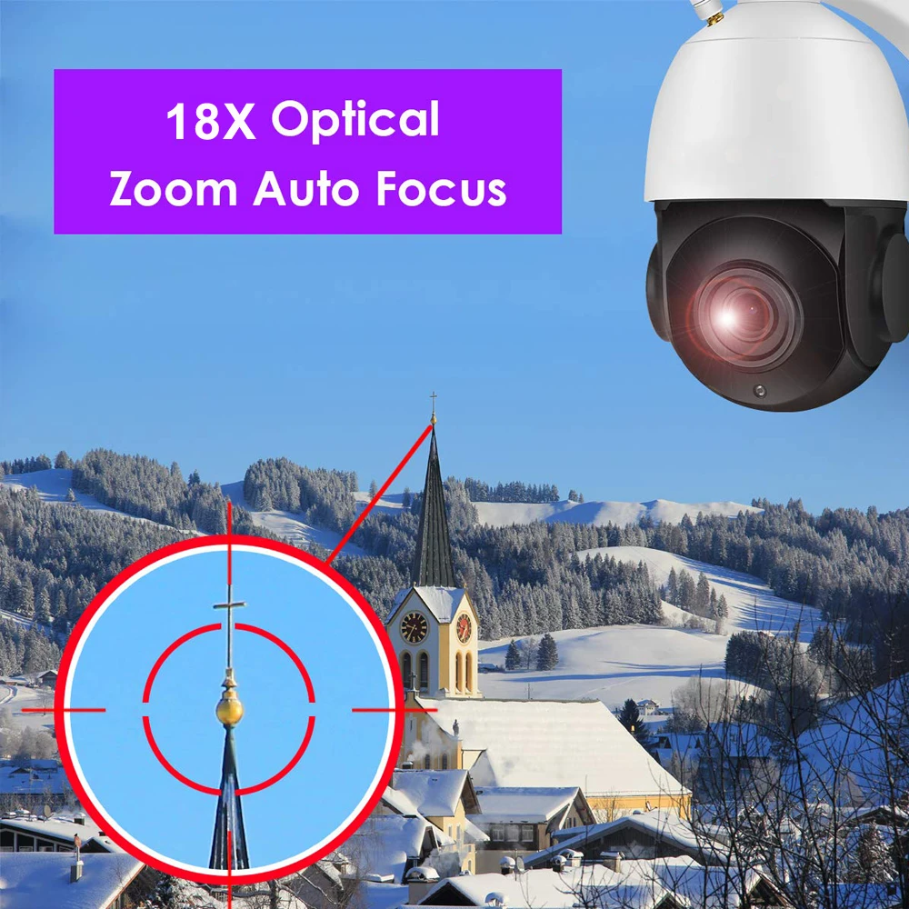 Wi Fi PTZ IP камера 1080P 2MP HD 18X зум двухстороннее аудио CCTV Беспроводная наружная Видео