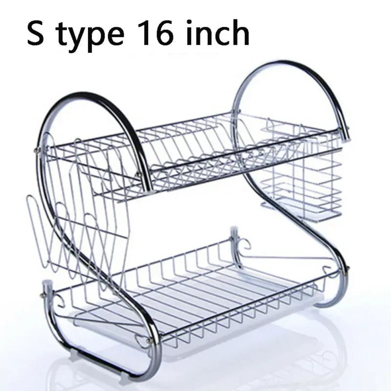 2 х уровневые Кухня Нержавеющая сталь со сушилкой для посуды над держатель