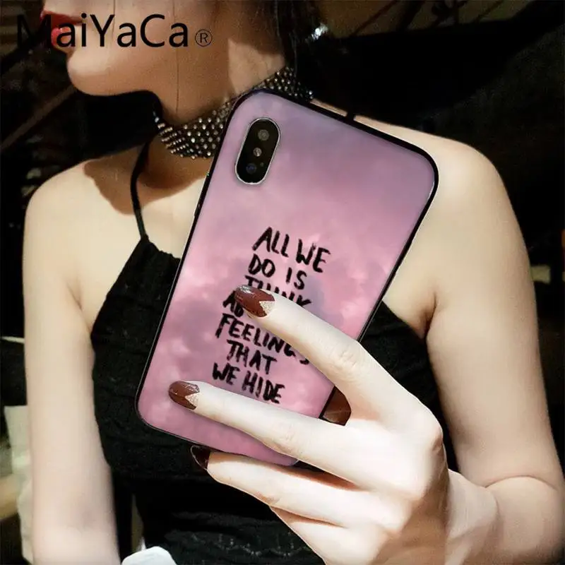 

MaiYaCa cloud quotes Soft black Phone Case for iPhone 12 8 7 6 6S Plus X XS MAX 5 5S SE XR 11 12 pro promax