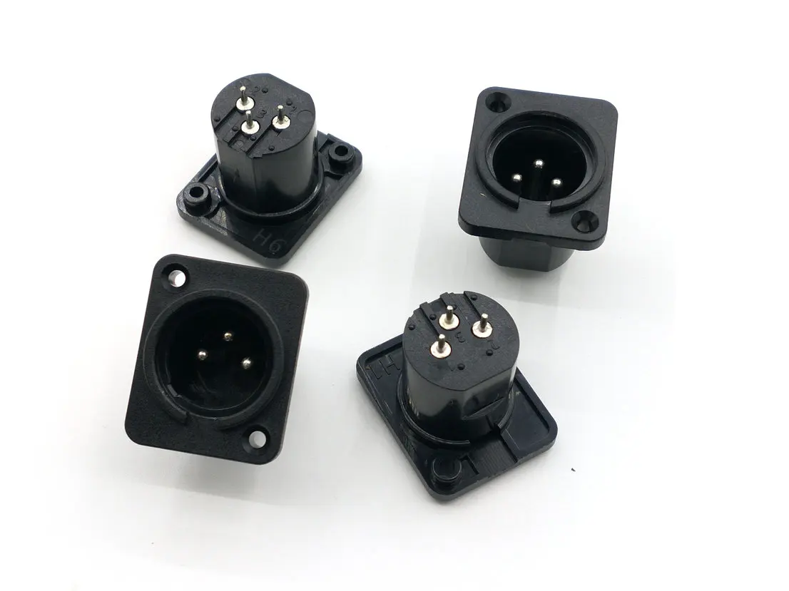 4pcs XLR 3 pin Panel Mount Male/ Female Chassis Socket Connector | Connectors
