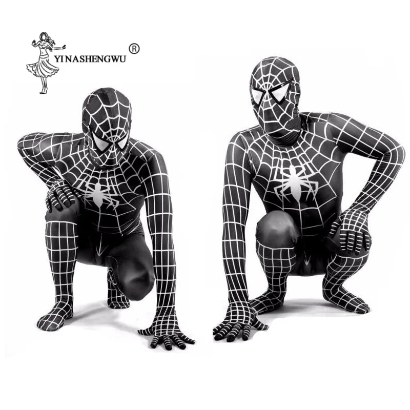 Красный костюм Человека-паука; Spider-man костюмы для взрослых и детей; Черный Spider-man; одежда для костюмированной вечеринки; Детский костюм Человека-паука