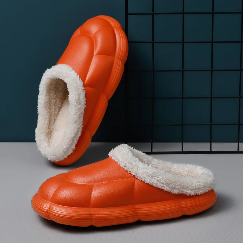 

Fashion EVA Slippers Women Home Cotton Shoes Shell Shape Winter Slide Platform Man Ladies Slipper Indoor Anti-Slip Home Slippers