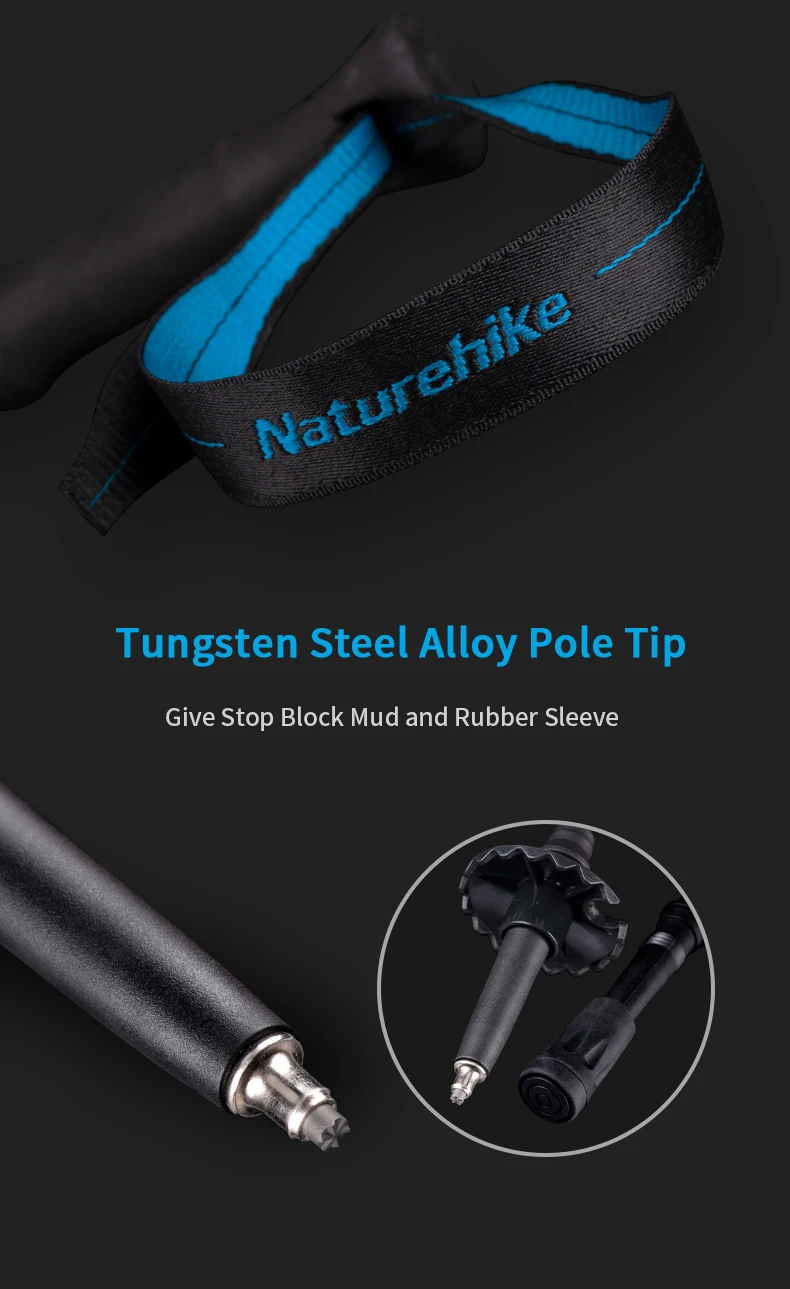 Палка для трекинга Naturehike алюминиевый сплав 3 секционный Внешний замок