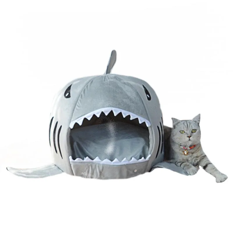 pet dog house shark shape creative crystal velvet pet house washable cat dog bed comfortable soft small medium large cat dog bed free global shipping