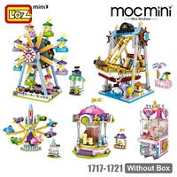 loz mini blocks ferris wheel toys a carousel plastic assembly blocks children toy educational diy architecture model 1718