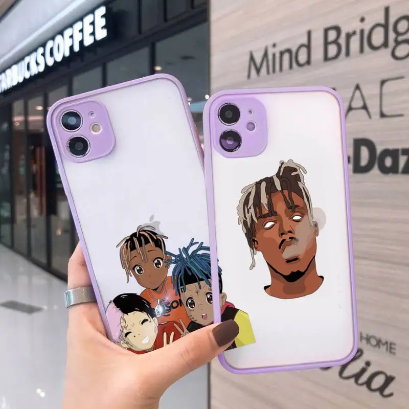 

Juice Wrld Death Race for Love Hop Rap Phone Case For iPhone 13 12 11 Mini Pro XR XS Max 7 8 Plus X Matte transparent Purple