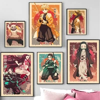 japanese anime poster demon slayer character canvas painting print wall art pictures decoration modern living room home decor