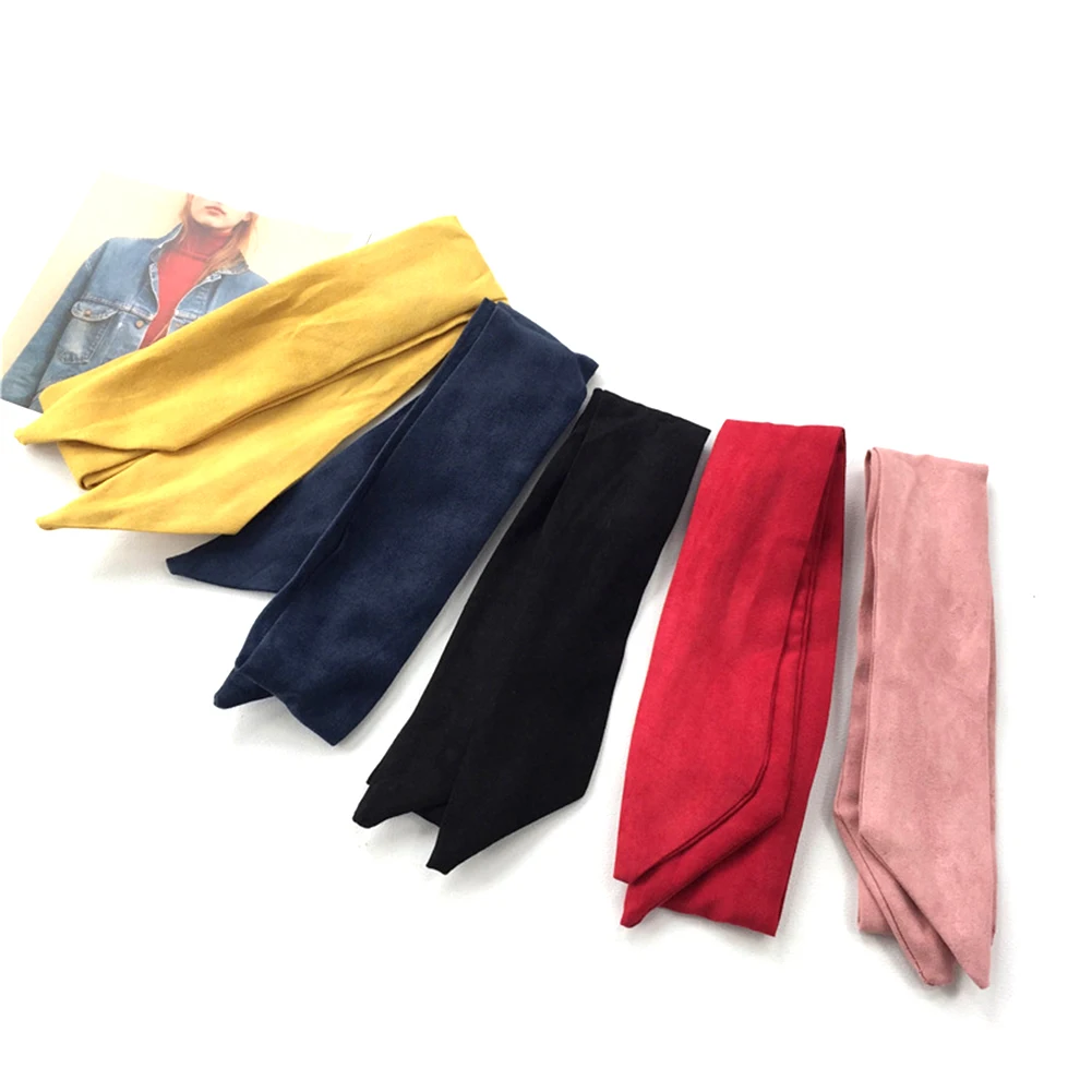 1PC Cute Solid Color Suede Bunny Rabbit Ear Hairband Headwear Ribbon Metal Wire hair Scarf Headband Hair Band Accessories - купить по