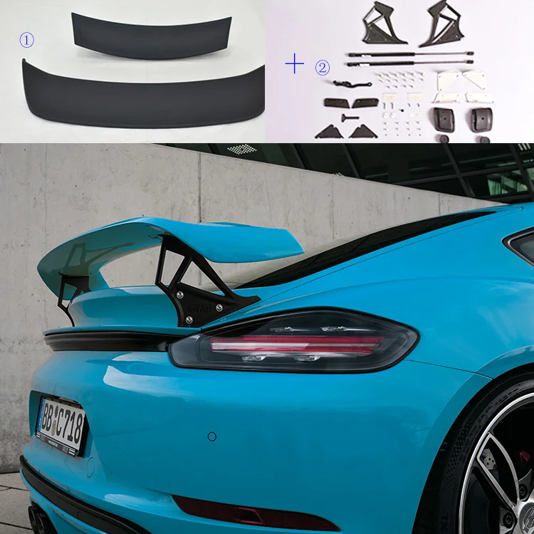 

718 cayman Trunk spoiler facelift to Te chat Rear wing PU material 2016~2018 year
