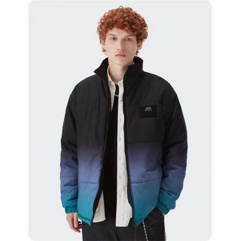 

Высококачественная осенне-зимняя мужская куртка с хлопковой подкладкой, пальто, модные повседневные свободные стильные окрашенные градие...