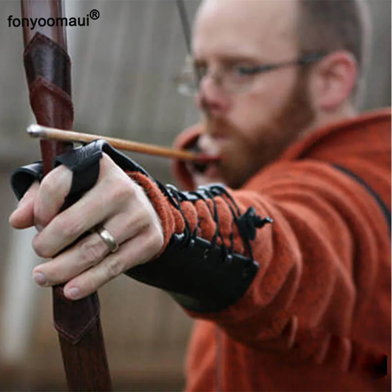 Для взрослых мужчин средневековый воин Ларп рыцарь кожа на шнуровке нарукавник