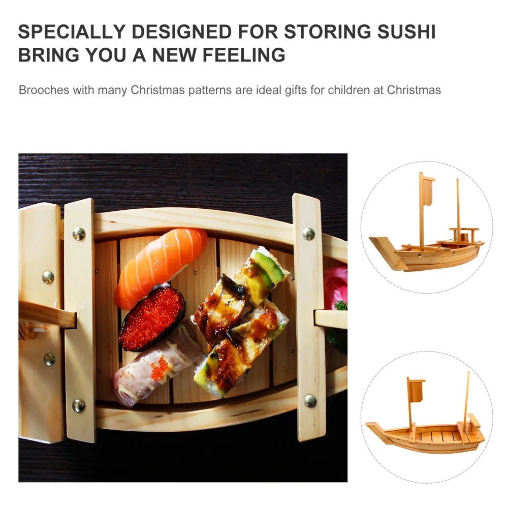 

Bamboo Sushi Boat Sashimi Appetizer Sushi Plate Boat Shaped Food Serving Plates