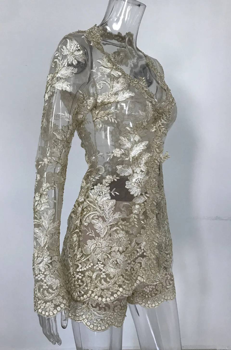 Новый женский комплект 2 шт. Элегантный Прозрачный сетчатый цветочный кружевной