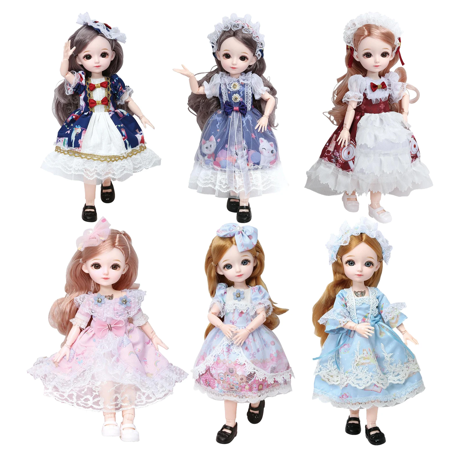 

Шарнирная кукла для девочек, 1/6, 12 дюймов, 23 дюйма, 3D глаза, длинные волосы, милая игрушка для девочек, подарок