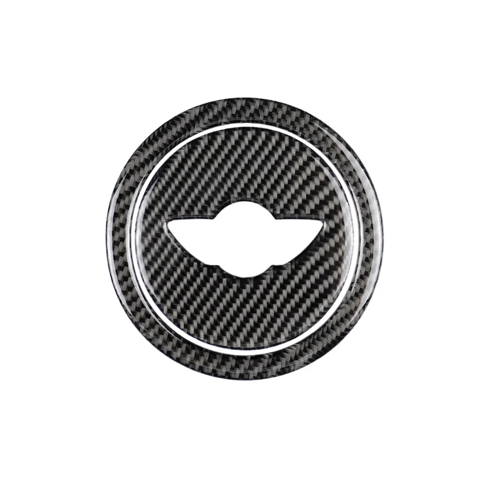 Tefanball Carbon Fiber Car Steering Wheel Stickers Cover Trim For Mini Cooper R55 R56 Countryman R60 Paceman R61 Car Accessories